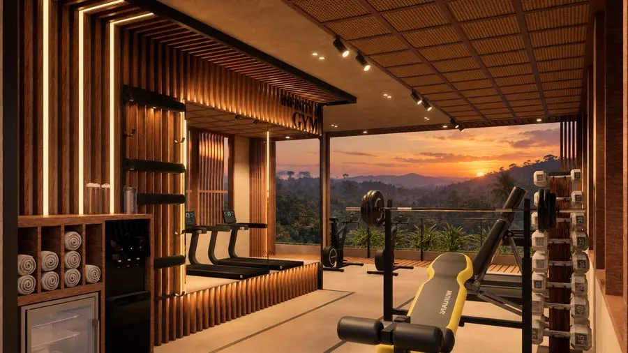 Infinity Villas — gimnasio, atardecer