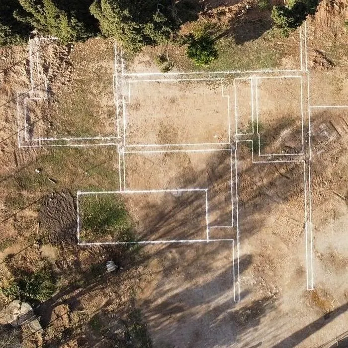 Vista aérea de parcelas de terreno delimitadas en Lombok